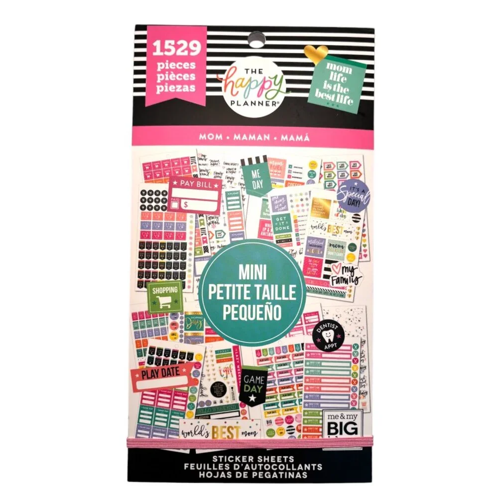 NEW The Happy Planner MOM Mini Sticker Book Calendar Organization 1529 Pieces